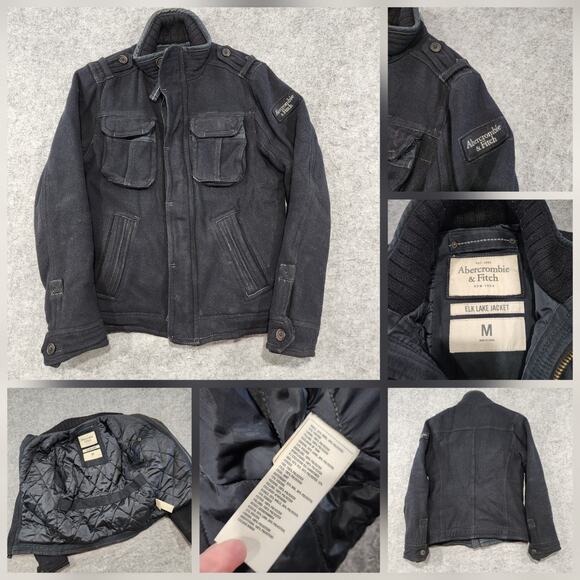 VTG Abercrombie & Fitch A&F Mens M Medium Elk Lake Quilted Lined Heavy Jacket